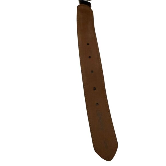 Vintage Brighton Empire Lace Black Croc Embossed Patent Leather Belt Crystals - Picture 12 of 16